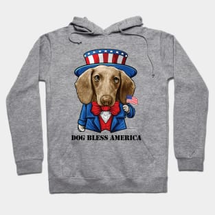 Dachshund Dog Bless America Hoodie